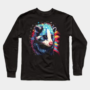 Patriotic Opossum Long Sleeve T-Shirt